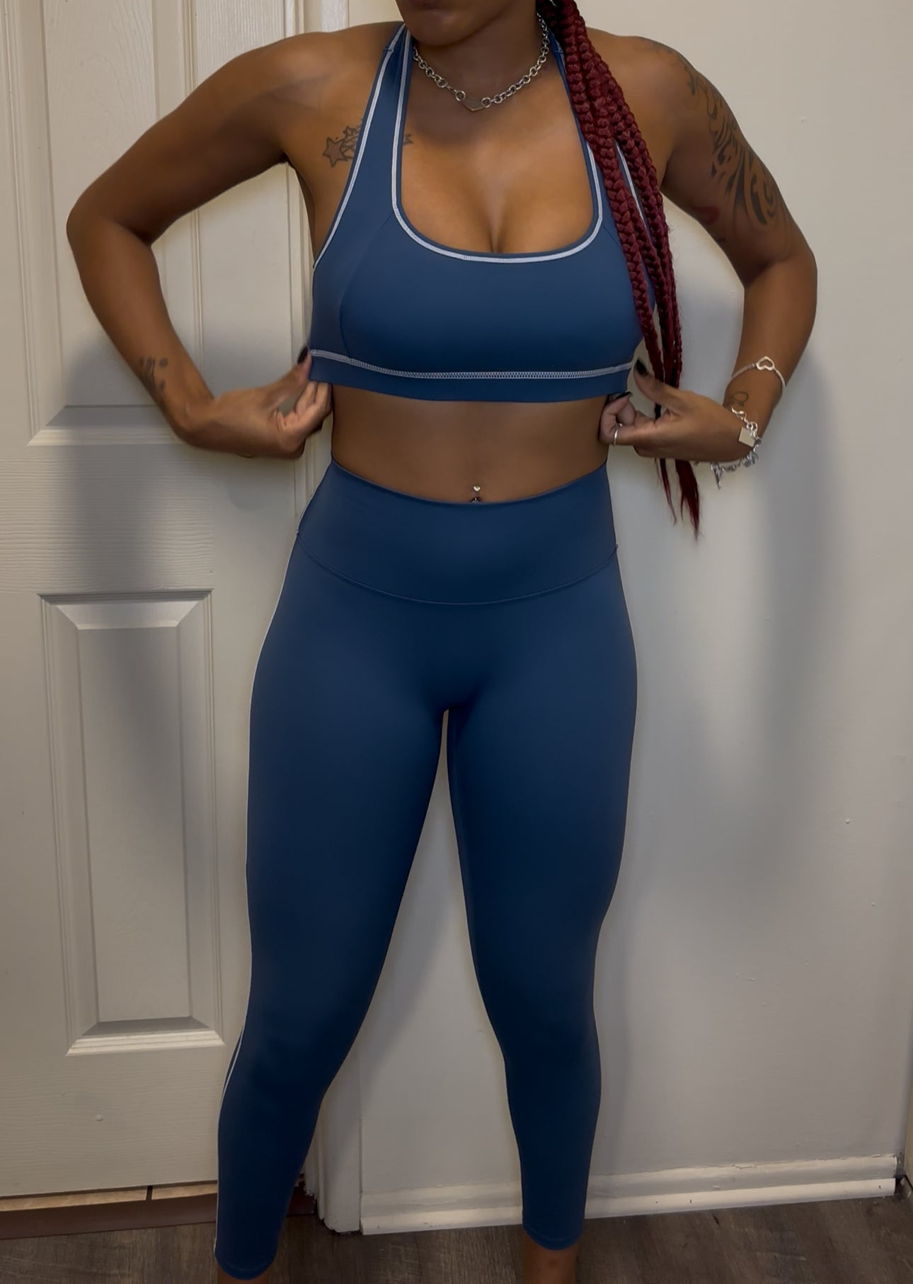 Blue two piece pants set