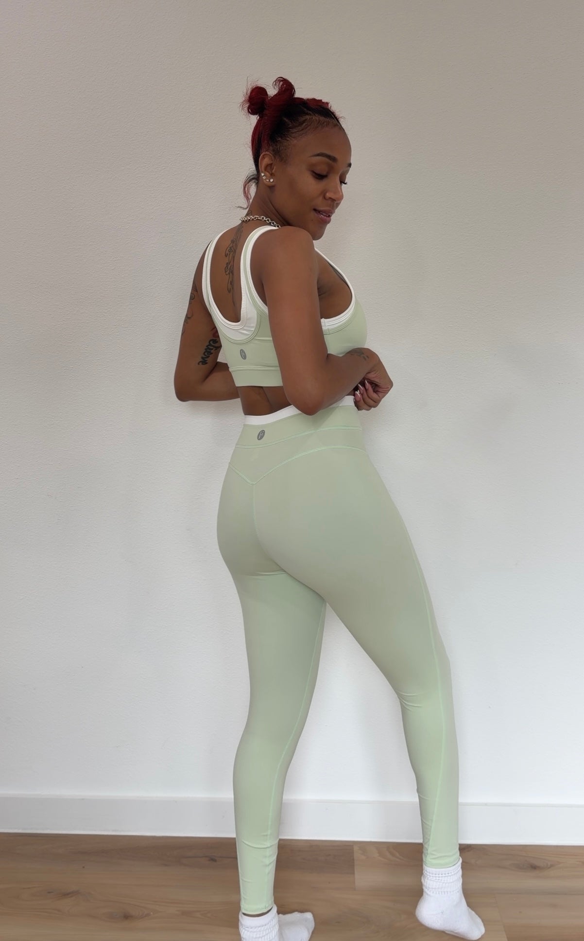 Mint green leggings two piece set
